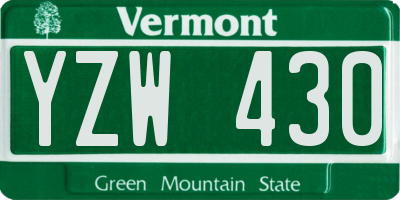 VT license plate YZW430