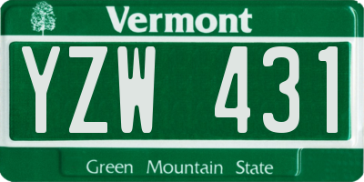 VT license plate YZW431