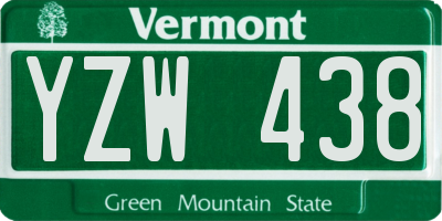VT license plate YZW438