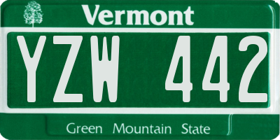 VT license plate YZW442