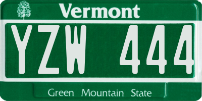 VT license plate YZW444