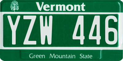 VT license plate YZW446