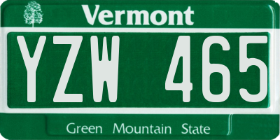 VT license plate YZW465