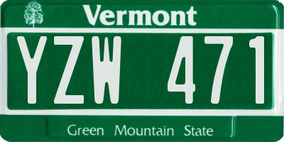 VT license plate YZW471
