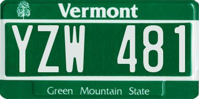 VT license plate YZW481