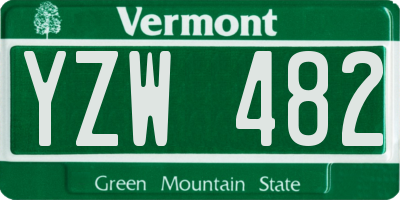 VT license plate YZW482