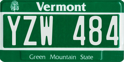 VT license plate YZW484
