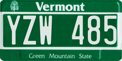 VT license plate YZW485