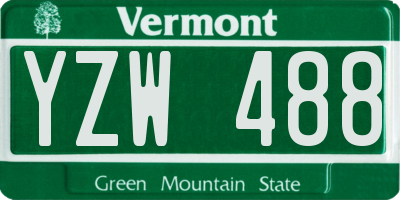 VT license plate YZW488