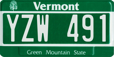 VT license plate YZW491