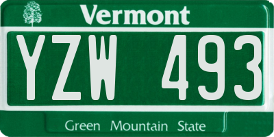 VT license plate YZW493