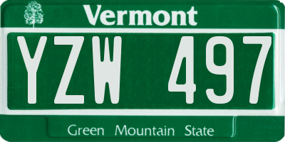 VT license plate YZW497
