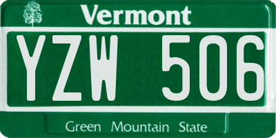 VT license plate YZW506