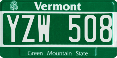 VT license plate YZW508