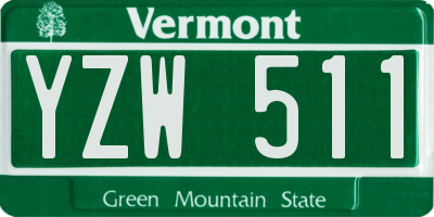 VT license plate YZW511