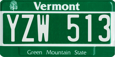 VT license plate YZW513