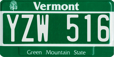 VT license plate YZW516