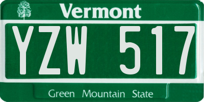VT license plate YZW517