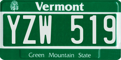 VT license plate YZW519