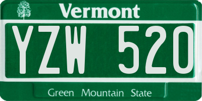 VT license plate YZW520