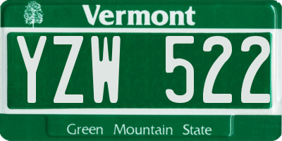 VT license plate YZW522