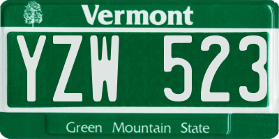 VT license plate YZW523