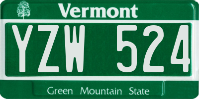 VT license plate YZW524