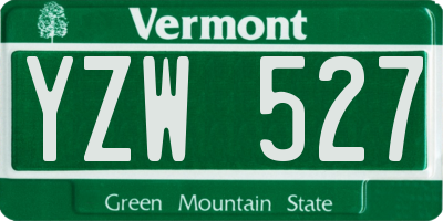 VT license plate YZW527