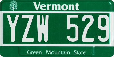 VT license plate YZW529