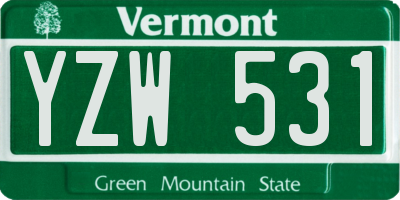 VT license plate YZW531