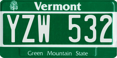VT license plate YZW532