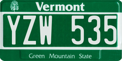 VT license plate YZW535