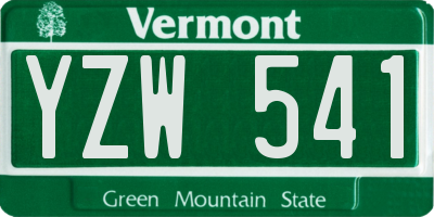 VT license plate YZW541