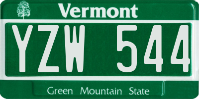 VT license plate YZW544