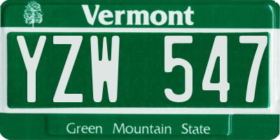 VT license plate YZW547