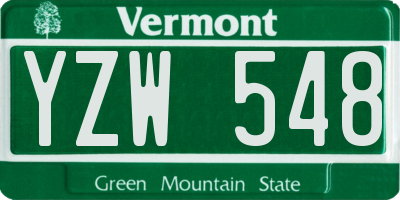 VT license plate YZW548