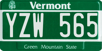 VT license plate YZW565