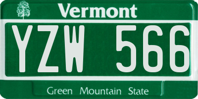 VT license plate YZW566