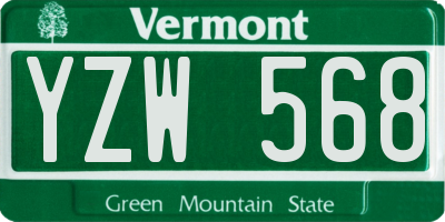 VT license plate YZW568