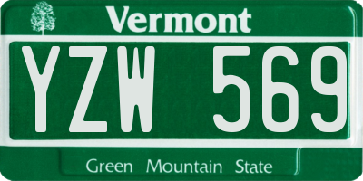 VT license plate YZW569