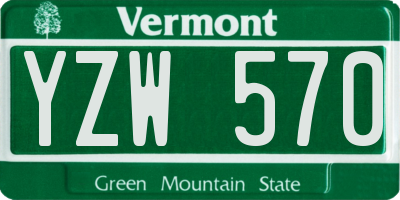 VT license plate YZW570