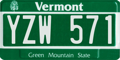 VT license plate YZW571