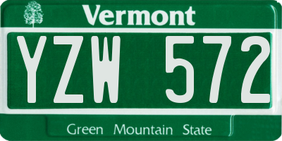 VT license plate YZW572