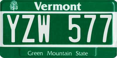 VT license plate YZW577