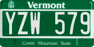 VT license plate YZW579