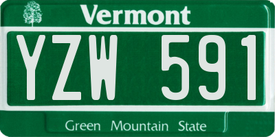 VT license plate YZW591