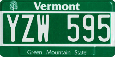 VT license plate YZW595