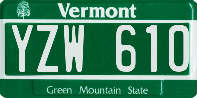 VT license plate YZW610
