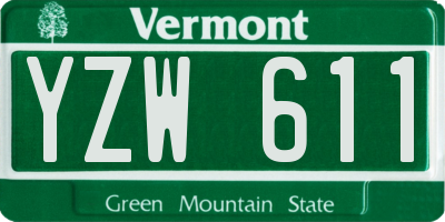 VT license plate YZW611