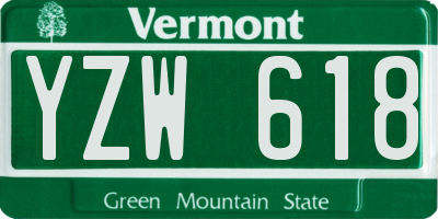 VT license plate YZW618